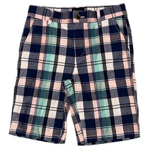 The Children’s Place Girl’s Size 8 Bermuda Plaid Shorts Blue Pink